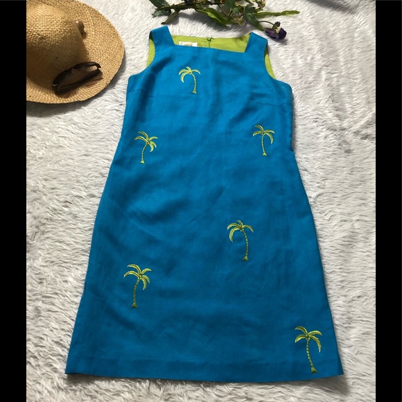 Talbots Embroidery palm Dress size 6 - Picture 3 of 8
